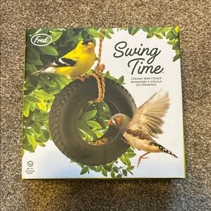 BNIB Fred Swing Time Ceramic Bird Feeder